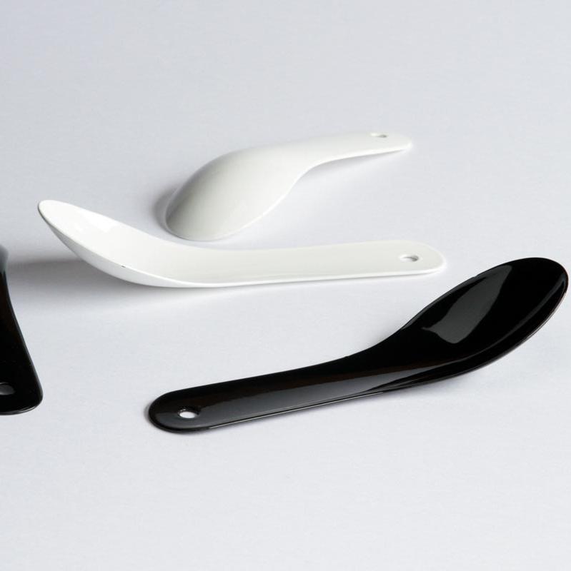 Saro Chinese Spoon White Enamelled