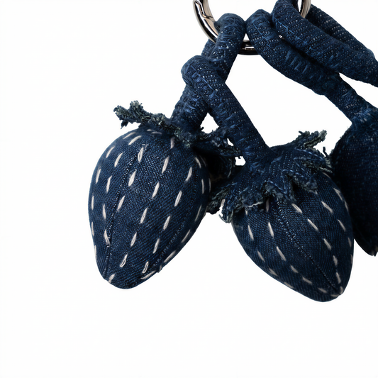 Denim Strawberry Charm