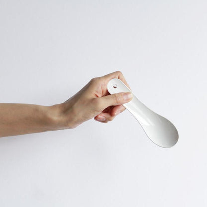 Saro Chinese Spoon White Enamelled