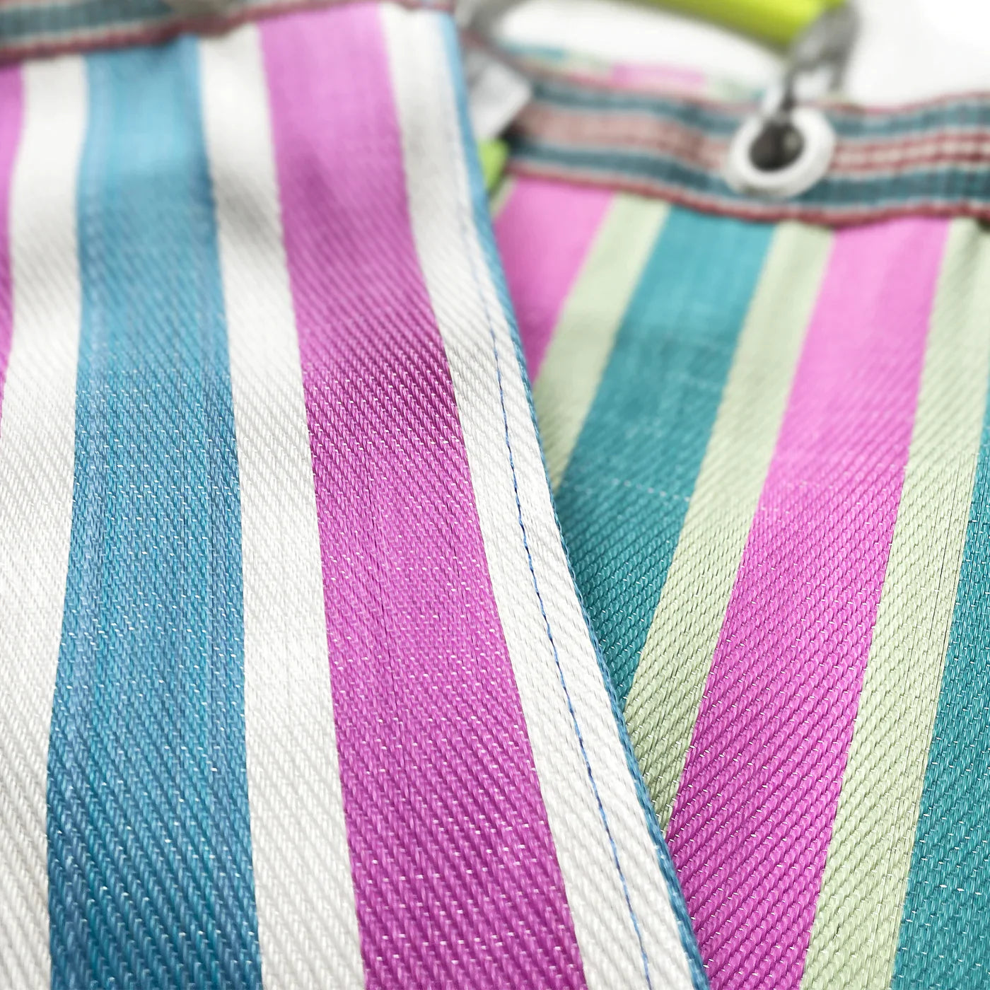 Recycled Plastic Stripe Bag GreenxPurple